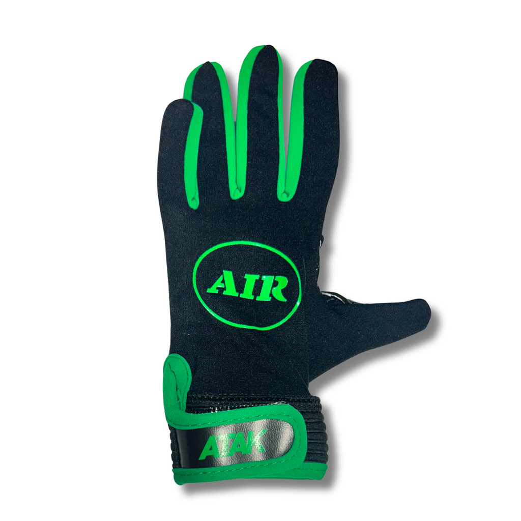 Orange and green football gloves deals