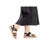 Rieker Womens Sandal V4181-00 Black Combi