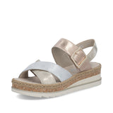 Rieker Womens Sandal V7951-90 Metallic