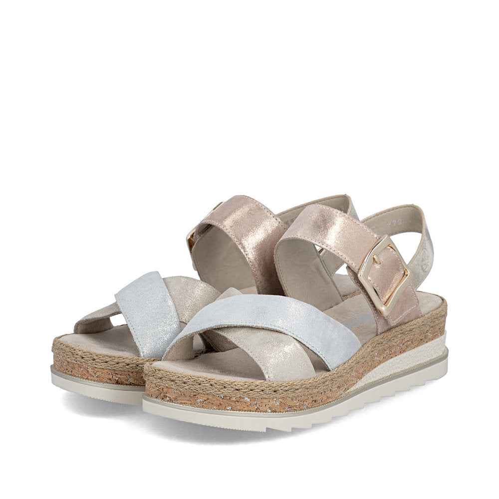 Rieker Womens Sandal V7951-90 Metallic
