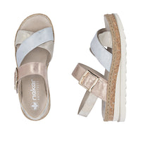 Rieker Womens Sandal V7951-90 Metallic