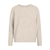 Vila Womens Top Maldea Abstract O-Neck L/S Birch