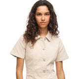 Vila Womens Dress Nisa S/S Denim Ecru