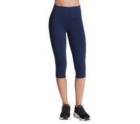 Skechers Womens Leggings Go Walk High Waisted Capri Navy