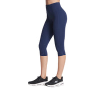 Skechers Womens Leggings Go Walk High Waisted Capri Navy