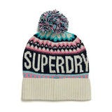 Superdry Womens Fairisle Beanie Hat Ecru