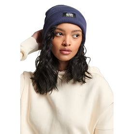 Superdry Womens Classic Knitted Beanie Hat Patriot Blue