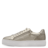 Tamaris women's gold lace-up trainer
