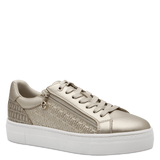 Tamaris women's gold lace-up trainer