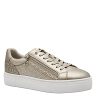 Tamaris women's gold lace-up trainer