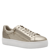 Tamaris women's gold lace-up trainer