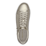 Tamaris women's gold lace-up trainer