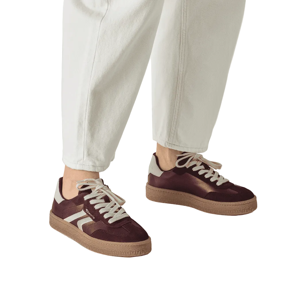 Tamaris Womens Trainer 23723 Bordeaux Met