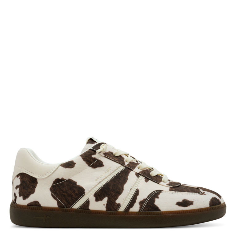 Tamaris women's brown leather lace-up trainer