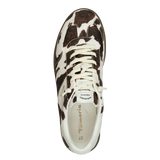 Tamaris women's brown leather lace-up trainer