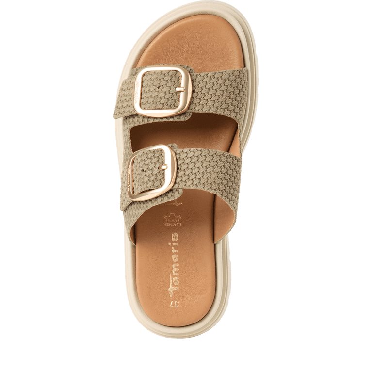 Tamaris women's olive sandal with buckle