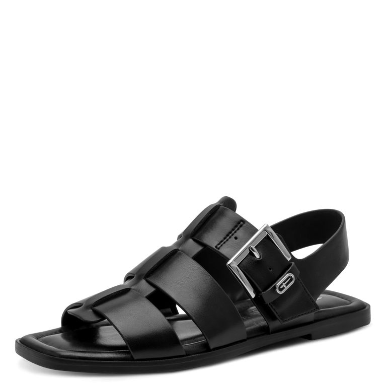 Tamaris women's black sandal with buckle