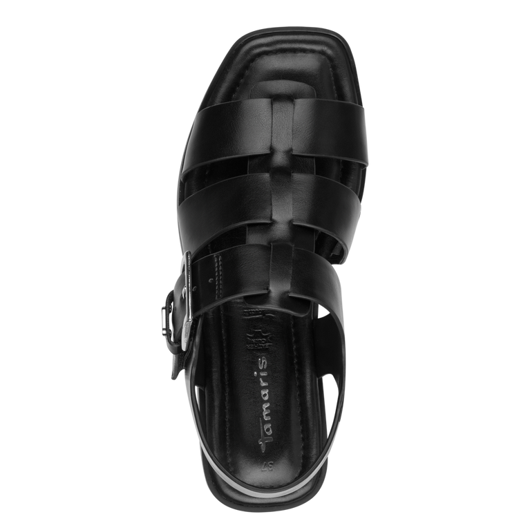 Tamaris women's black sandal with buckle