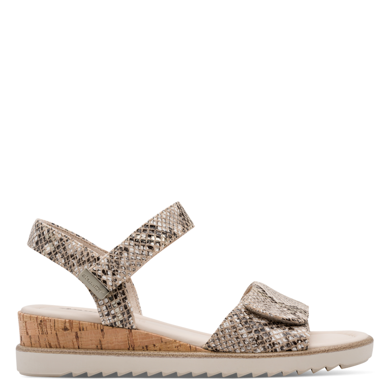 Tamaris Womens Sandal 1-28118-44 Beige Snake