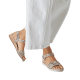 Tamaris Womens Sandal 1-28118-44 Beige Snake