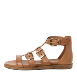 Tamaris women's cognac leather sandal with buckle