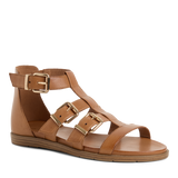 Tamaris women's cognac leather sandal with buckle