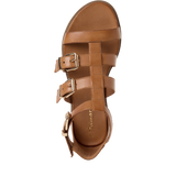 Tamaris women's cognac leather sandal with buckle