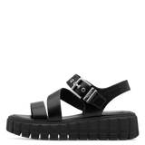 Tamaris women's black sandal with buckle