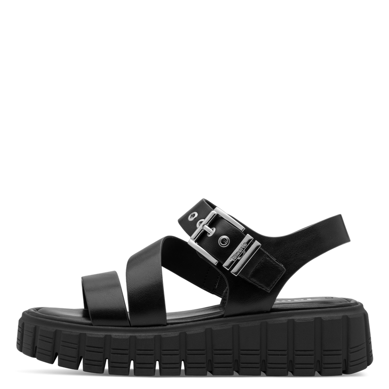 Tamaris women's black sandal with buckle
