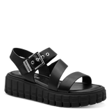 Tamaris women's black sandal with buckle