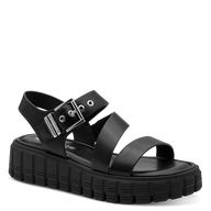 Tamaris women's black sandal with buckle