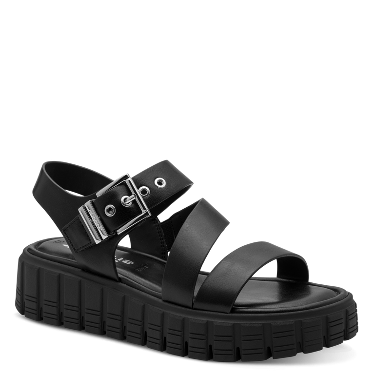 Tamaris women's black sandal with buckle