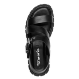 Tamaris women's black sandal with buckle