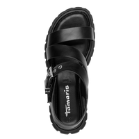Tamaris women's black sandal with buckle