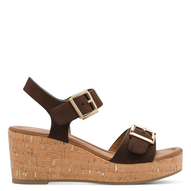 Marco Tozzi Womens Wedge Sandal 28389 Choco
