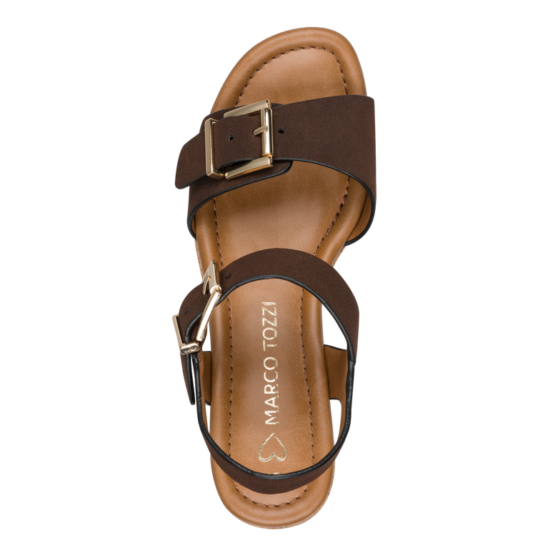 Marco Tozzi Womens Wedge Sandal 28389 Choco