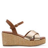 Marco Tozzi Womens Wedge Sandal 28397 Gold Combi