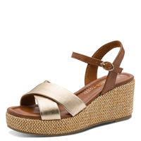 Marco Tozzi Womens Wedge Sandal 28397 Gold Combi