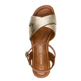 Marco Tozzi Womens Wedge Sandal 28397 Gold Combi
