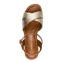 Marco Tozzi Womens Wedge Sandal 28397 Gold Combi