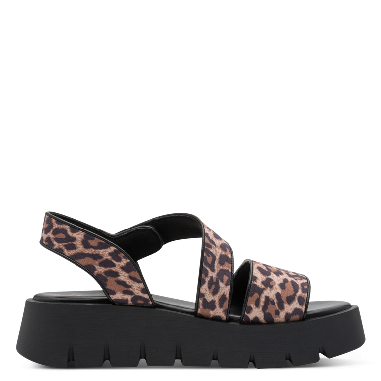 Marco Tozzi women's brown sandal with touch-fastening strap