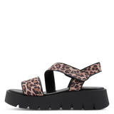Marco Tozzi women's brown sandal with touch-fastening strap