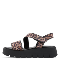 Marco Tozzi women's brown sandal with touch-fastening strap