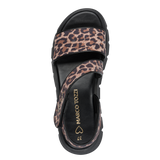 Marco Tozzi women's brown sandal with touch-fastening strap