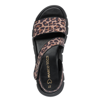 Marco Tozzi women's brown sandal with touch-fastening strap
