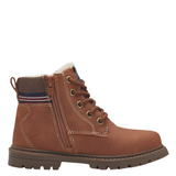S.Oliver boys' cognac lace-up boot