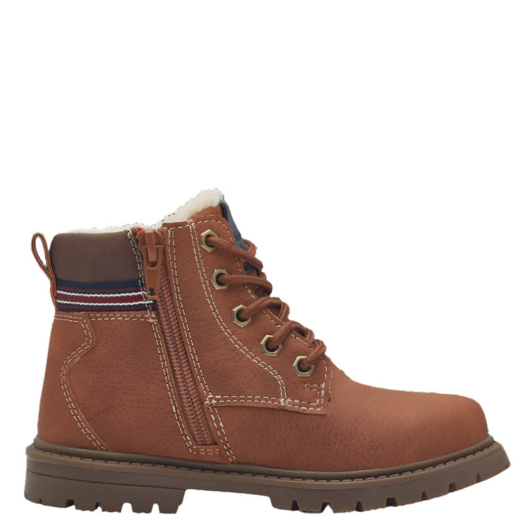S.Oliver boys' cognac lace-up boot