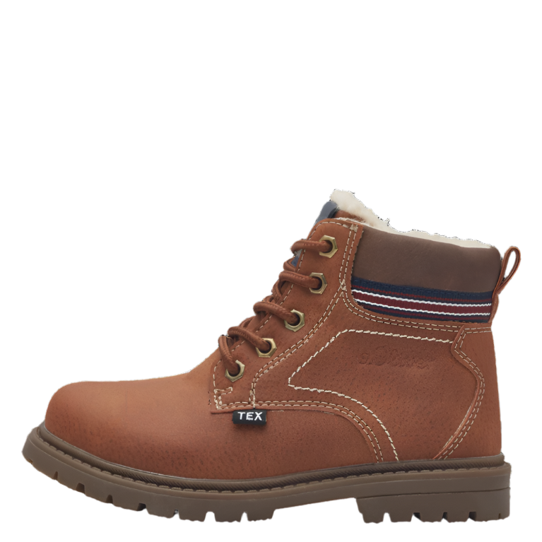 S.Oliver boys' cognac lace-up boot