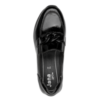 Jana women's black patent slip-on shoe