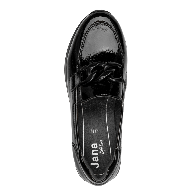 Jana women's black patent slip-on shoe